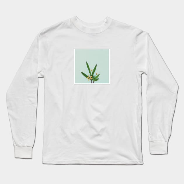 Real Floral Flower Plant 4 Long Sleeve T-Shirt by Podi Shawna